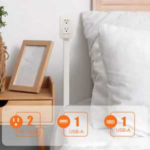 Electrical Outlet Extender Adjustable Outlet Extender Usb Outlet Extender with Rotating Design for Sofa Nightstand Desk 2 Ac Outlets Usb a Usb c Ports Wall Socket