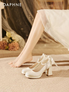 Daphne | Giày Nữ Đế Bánh Xe Kiểu Mary Jane Da Cưới