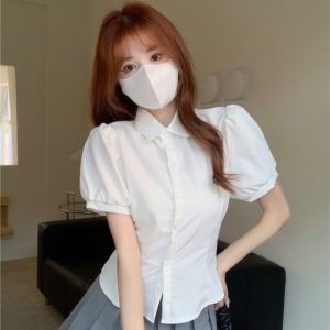 ผู้หญิง - สีขาว เสื้อเชิ้ต ชุดธุรกิจ ชุดทำงาน เสื้อยืด สูงสุด