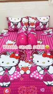 SPREI MOTIF HELLOKITTY PRINCESS LUCU UK 120X200 KASUR SINGLE & 180x200 KASUR NO1 ANTI LUNTUR
