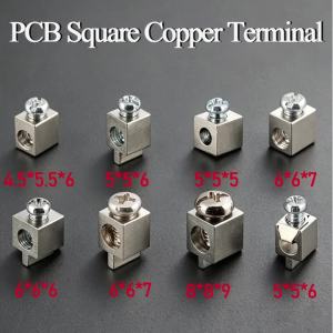 10PCS PCB Screw Terminals Through Hole High Current 15A 20A Copper Square Solder Board Drive Power Wire Terminal Connector
