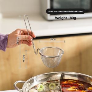 SHELI | Fine Mesh Kitchen Strainer with Hanging Edge for Noodles and Oil Frying