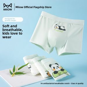 MiiOW | Pure Cotton Boys Underwear A-Class Developmental Period Childrens Boxer Shorts Breathable Moisture-Wicking Antibacterial