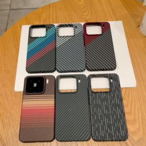 Luxury Slim Carbon Fiber Kevlar Pattern For Magsafe Magnetic Case For Xiaomi 15 14 13 Ultra Pro Wireless Charging Armor PC Cover