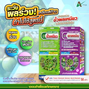 ชุดขั้วเหนียว ขยายผลอ่อนทุเรียน ขยายลูกทุเรียน ระยะไข่นกกระทา ทุเรียนขึ้นลูก ขั้วเหนียว หนามเขียว ขยายผล ลดผลร่วง เอเจนต้า คอร์ป (ชุดคู่ 1 ลิตร)