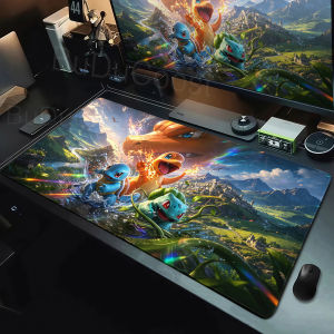 Bandai | Large Kawaii Anime P-pokemon Mouse Mats Rubber Mousepad Gaming Accessory Pad Carpet Cabinet Keyboard Lock Edge Office Deskmat