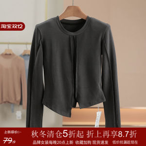 เสื้อยืดคอกลมแขนยาวทรงสลิมฟิต ผ้าผสมคอตตอน อะซิเตท ไนลอน ระบายอากาศได้ดี ทรงหลวม ทรงปกติ ฤดูใบไม้ผลิ 2025