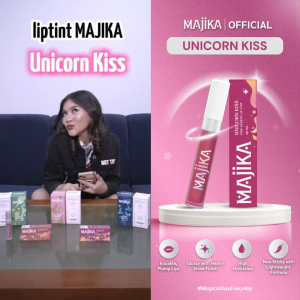 MAJIKA Unicorn Kiss Pink Glossy Lip Tint | 3 ML | Tekstur Ringan dan Glossy