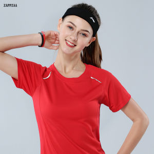 Womens Fitness Sport T-Shirt Breathable Short Sleeve Running Quick Dry round Neck Loose Fit Summer Clothing Polyester