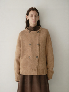 INSIS FEMME | Merino Wool Double Breasted Cocoon Knit Cardigan