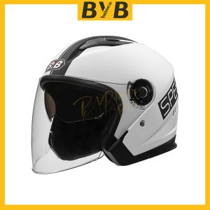 【new】Motorcycle Open Face Helmet bps Approved 3/4 Half Helmet with double filp goggles