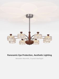 NSWR | Retro Luxurious Crystal Glass Chandelier Full Spectrum Eye-Protecting