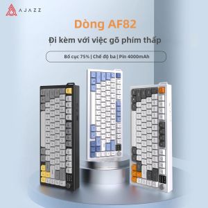 AJAZZ | Bàn Phím Chơi Game Cơ Học Không Dây Ba Chế Độ Ajazz AF82 82 Phím RGB Có Đèn Nền Pin 4000mAh Dùng Cho Máy Tính Để Bàn & Laptop