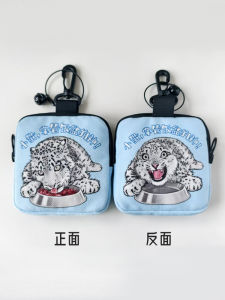 Original Cartoon Rabbit Leopard Canvas Coin Purse Zipper Card Holder Creative Gift Festival Supplies Big Aunt Design