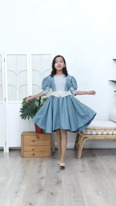 Dress Anak Perempuan Marinda Bahan Bridal Silk / Gaun Pesta Marinda Anak Perempuan Model Kekinian