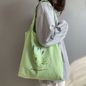 Large Capacity Canvas Tote Bag Womens Stylish Casual Handbag Shoulder Bag Floral Pattern Soft Leather Casual Commuter Bag