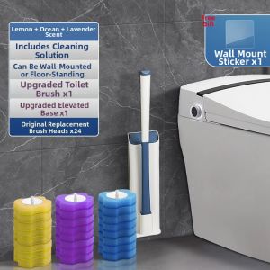 Disposable Toilet Brush Wall-Mounted Household Cleaning Tool No Dead Angles Bathroom Toilet Sweeping Brush Replacement Head
