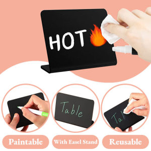 10pcs Mini Chalkboard Signs Food Chalkboard Signs L-Shaped Small Buffet Tags Plastic Food Label