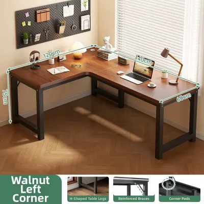 L-shaped Corner Desk with Bookshelf Computer Table Study Dressing Table
