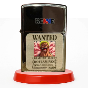 RENNE Korek Api Karakter Doflamingo Wanted Poster Minyak Batu Sumbu Elegan Bahan Metal Premium