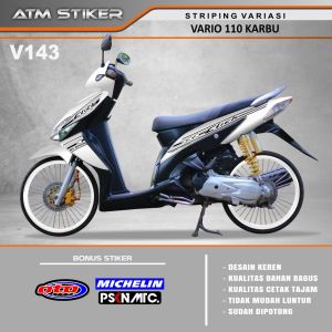 Stiker striping variasi honda vario 110 karbu tahun 2006 - 2013