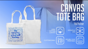 PrintYourStyle White Multi Purpose Canvas Tote Bag