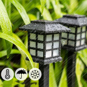 Pathway Lights 2pcs Outdoor Solar Lamp Led Solar Lawn Lamp House Shape for Garden/Landscape/Yard/Patio/Driveway/Walkway Lighting