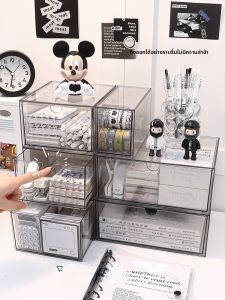 กล่องเก็บของแบบลิ้นจี่ใสอะคริลิกสำหรับโต๊ะทำงาน ชั้นวางของสำหรับเครื่องเขียนสำหรับนักเรียนในออฟฟิศ กล่องเก็บของแบบเรียงลำดับ