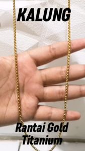[Bayar di Tempat] KALUNG TITANIUM PRIA SUPER KEREN - WARNA GOLD