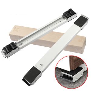 2 pc Washing Machine Stand Mobile Base Adjustable Roller Furniture Dolly Refrigerator Moving Cart Furniture Base Bracket Movers