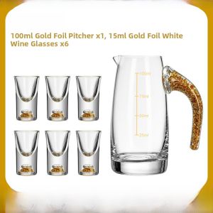 Creative Chinese Style Home Use Crystal Glass White Wine Cup Set Small Drinking Cup Vintage Blue Mountain Single Portion Cup