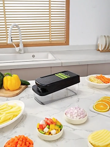 Lecon Kitchen Multifunction Vegetable Chopper 16-in-1 Slicer Dicer Grater Peeler Manual Food Cutter with Container