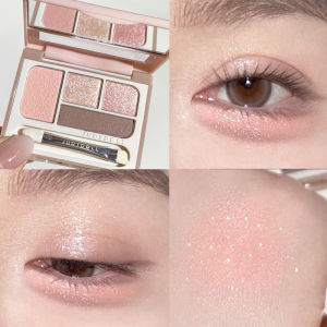 Judydo Orange Flower Four-Color Eyeshadow Palette Highlighting Pearl Shimmer Cheek Powder New 2025 Womens Makeup Tool