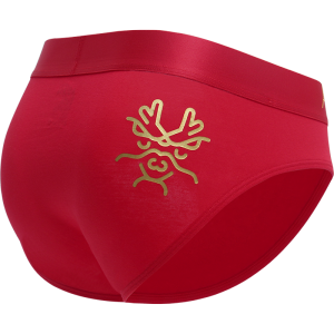 Red Lucky Year of the Snake Asianbum Cotton Breathable Three Flat Angle Pants U-Shaped Design Low Waist Triangle Underwear