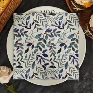 20pcs 33cm 2Layer Morandi Color Eucalyptus Napkins Party Atmosphere Oil Painting Napkins DIY Decoupage Paper