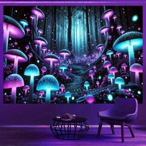 VIKAMA Fantasy Forest Tapestry Mushroom Secret Garden Series Bedroom Headboard Atmospheric Bohemian Style Decoration