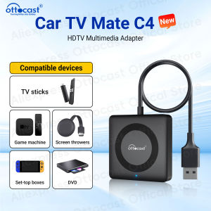 OTTOCAST Car TV Mate Max C4  for HDMI Multimedia Adapter Wireless CarPlay Android Auto Box Video Converter for TV Sticks