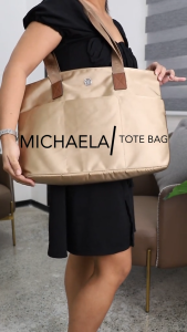 MICHAELA Minimalist Fashion Tote Bag Set 2PCS Thicken Re-Nylon Roomy for Travel College HB5508018 XD