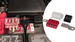 Battery Terminal Mount Busbar Boating Equipment 100A 32V For Car Yacht SUV Marine Truck 4 Circuit Kit M10 ST Blade Fuse Block