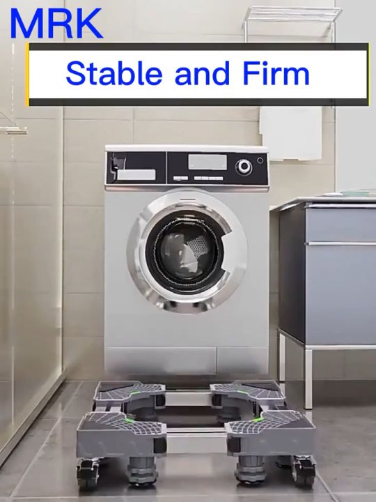 WG 8 Foot Wheel Steel Washing Machine Stand Heavy Duty 500KG Adjustable ...