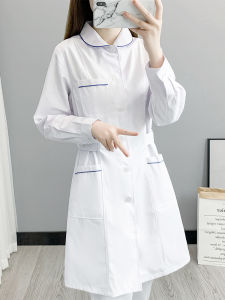 Nightingale Nurse Uniform Long Sleeve Womens Summer Winter Blue Edge Small Size Large Short Sleeve Dental Workwear round Neck