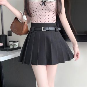 Váy Xếp Ly Xám Mini Cho Nữ Dáng Chữ a Cạp Cao Che Mông Váy Công Sở Phong Cách Hàn Quốc Mùa Hè 2025 Váy Ngắn