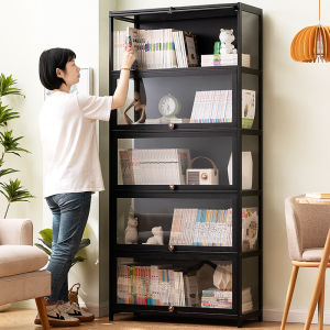 Multi-function Display Bookshelf Glass Door