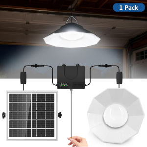 Old Fashioned Solar Ceiling Light Pull Cord 3 Work Modes Detachable Panel 4400mAh Battery IP65 for Garage Gazebo Barn RV Patio