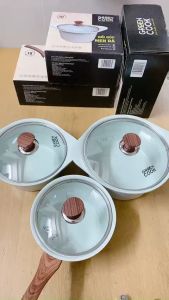 Quánh chống dính đúc đáy từ dùng mọi loại bếp Greencook GCS05 size 18cm cao 10cm màu xanh ngọc nắp kính-Bảo hành 1 tháng đổi mới