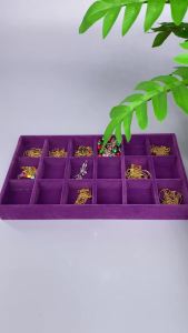 Velvet Jewelry Display Tray Exquisite Jewelry Box Bracelet and Necklace Storage Box Organizing Rack Tray Violet 2Pcs