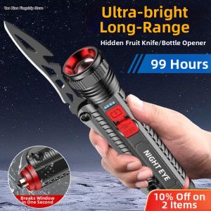 Super Bright Long Range Rechargeable Safety Hammer Flashlight