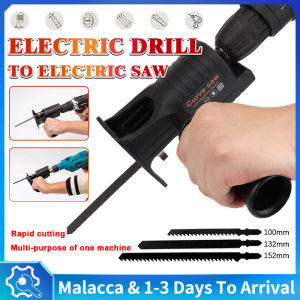 Electric Drill Modified Electric Saw Electric Reciprocating Saws Drill to Jig Saws Portable Multifunction Household Saber Saw with 3 Sawblade For Wood Metal File
