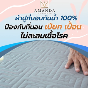 (2 เซต) Amanda ผ้าปูที่นอน ผ้าปูที่นอนกันน้ำ กันไรฝุ่น กันเปื้อน กันซึม ขนาด 6 ฟุต สีเทา และ สีฟ้า แถมฟรีพัดลม USB 1 ชิ้น