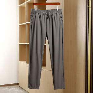 Quần Dài Nam Mùa Hè Ice Silk Mỏng Co Giãn Cao Thoáng Khí Có Dây Rút Quần Dài Thể Thao Ống Đứng Đa Năng Thường Ngày